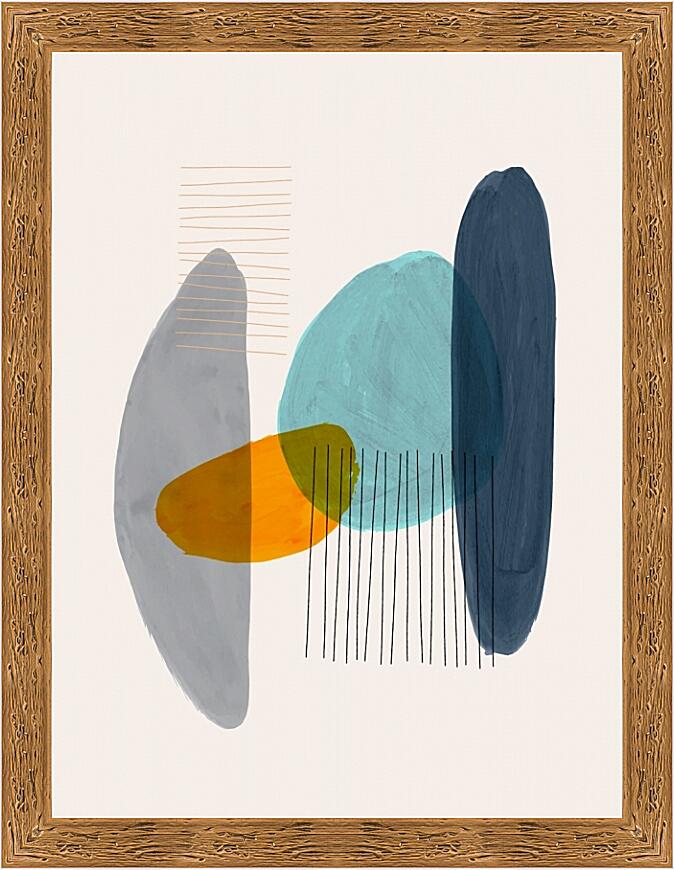 Картина - Серый, синий, голубой и рыжий