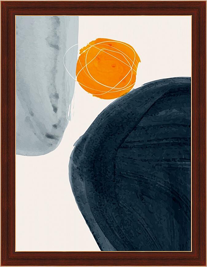 Картина - Синий, серый и рыжий 2