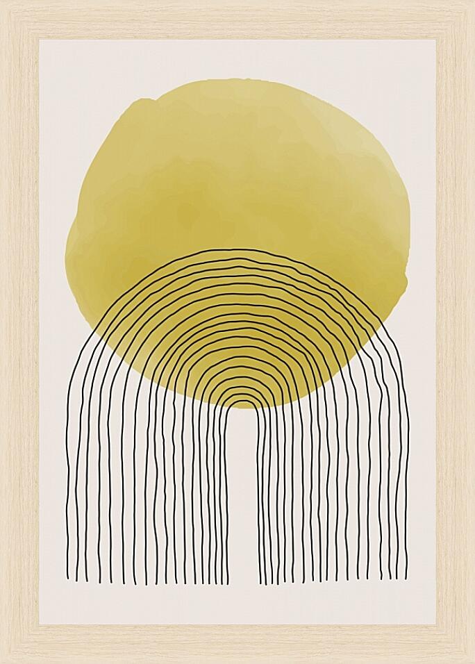 Картина - Желтый круг и полосы