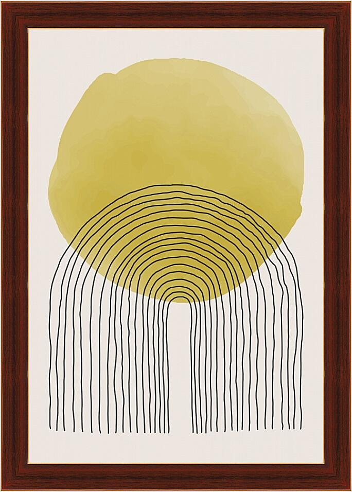 Картина - Желтый круг и полосы