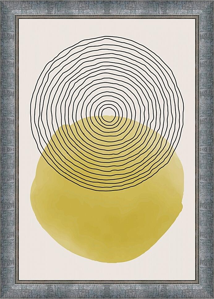 Картина - Желтый круг и полосы 3