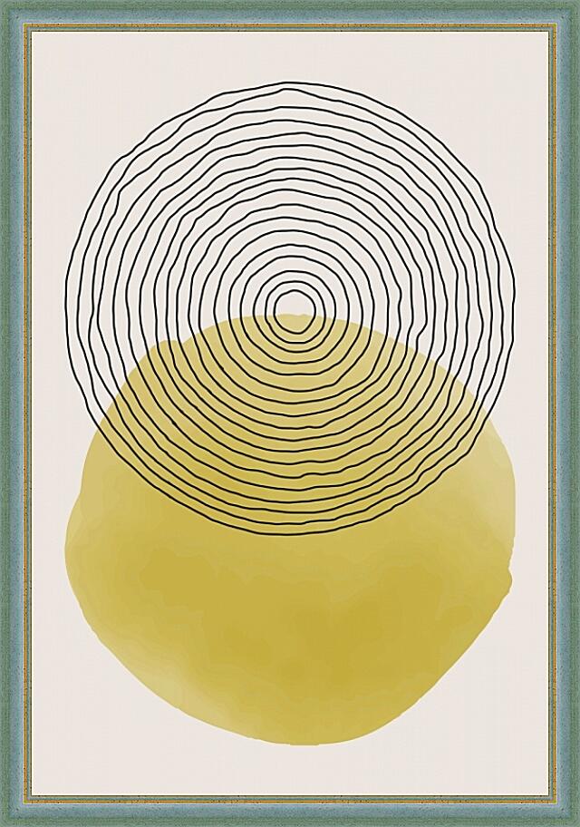 Картина - Желтый круг и полосы 3