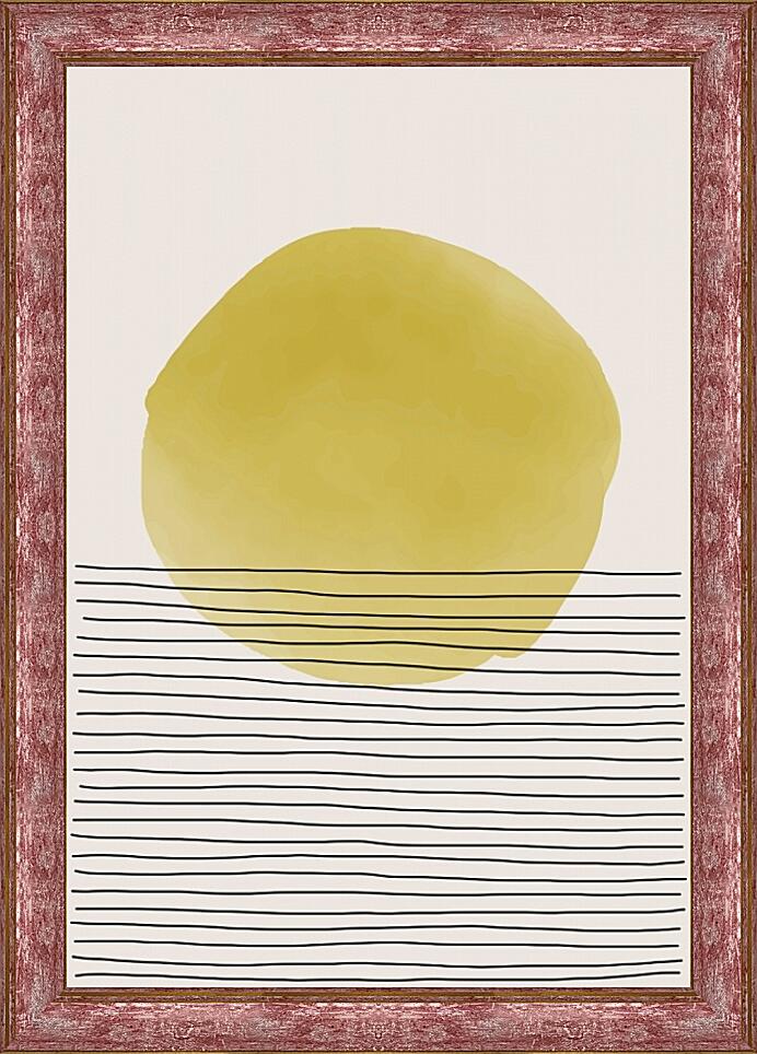 Картина - Желтый круг и полосы 4