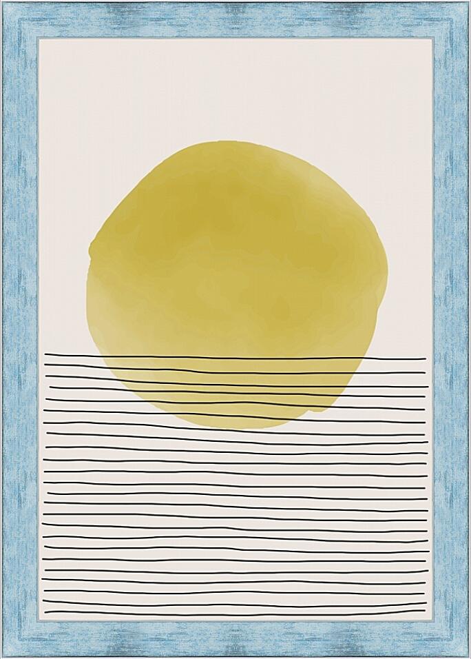Картина - Желтый круг и полосы 4