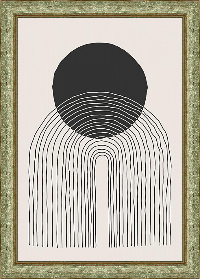 Картина - Черный круг и полосы