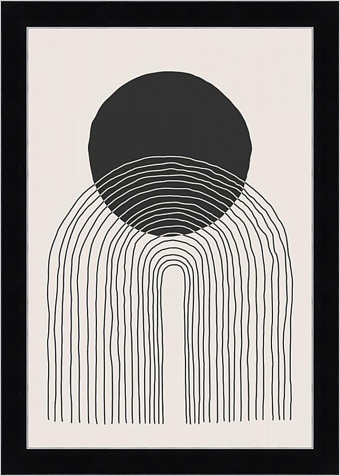 Картина - Черный круг и полосы