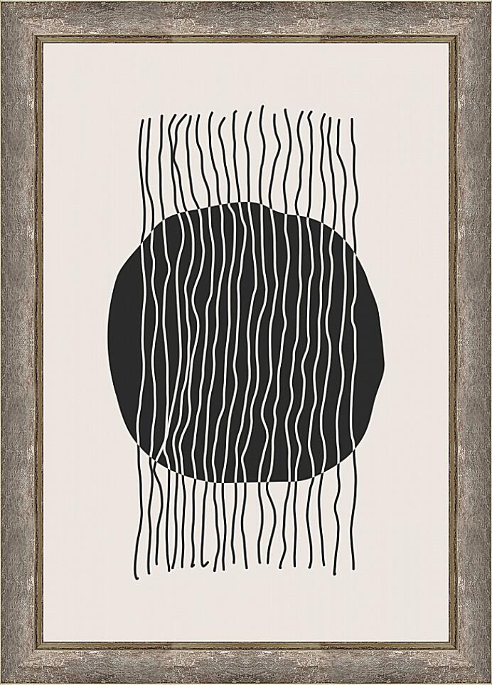 Картина - Черный круг и полосы 2