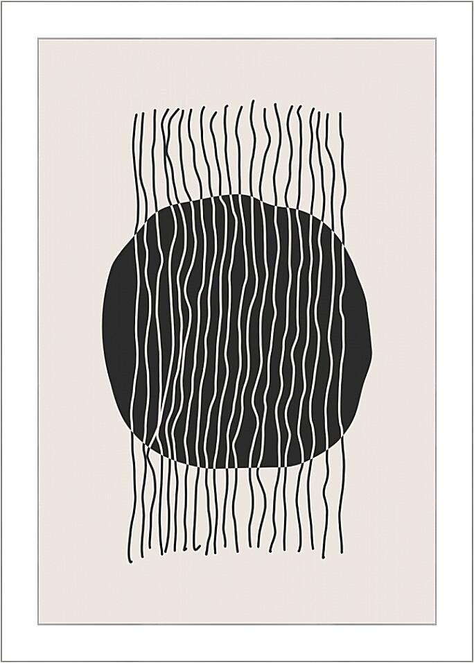 Картина - Черный круг и полосы 2