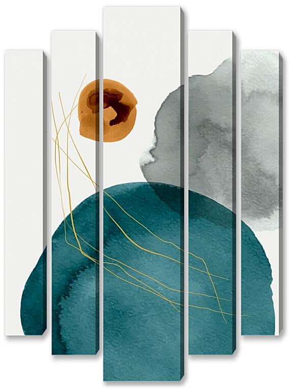 Модульная картина - Синие круги 3