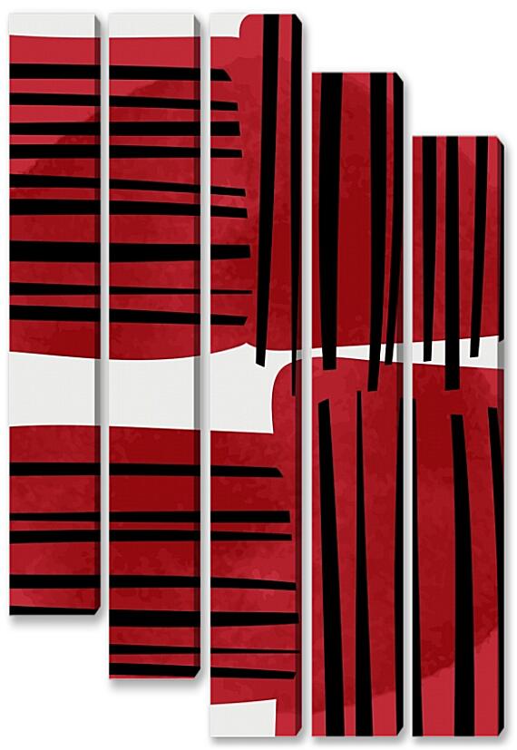 Модульная картина - Красное и черное 2