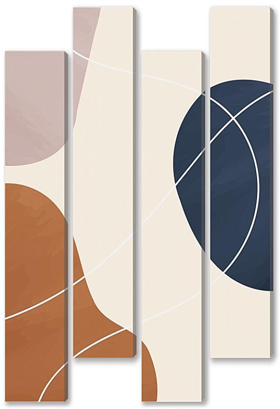 Модульная картина - Белые линии 3