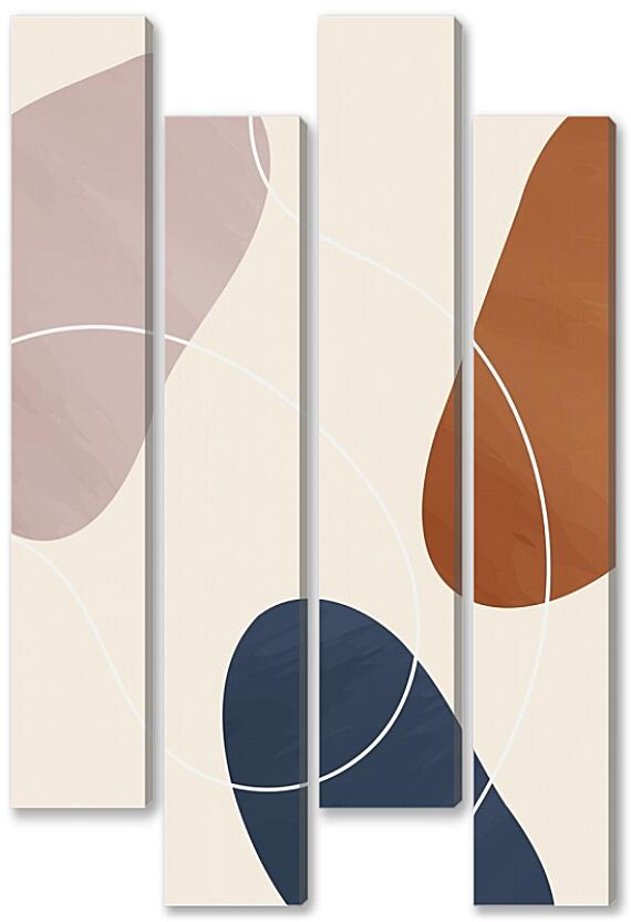 Модульная картина - Белые линии 4