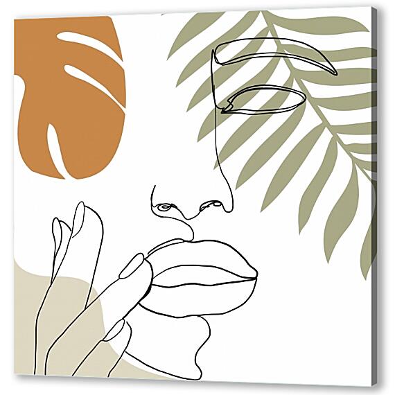 Постер (плакат) - Лицо и листья 2