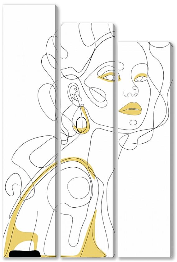 Модульная картина - Силуэт из линий