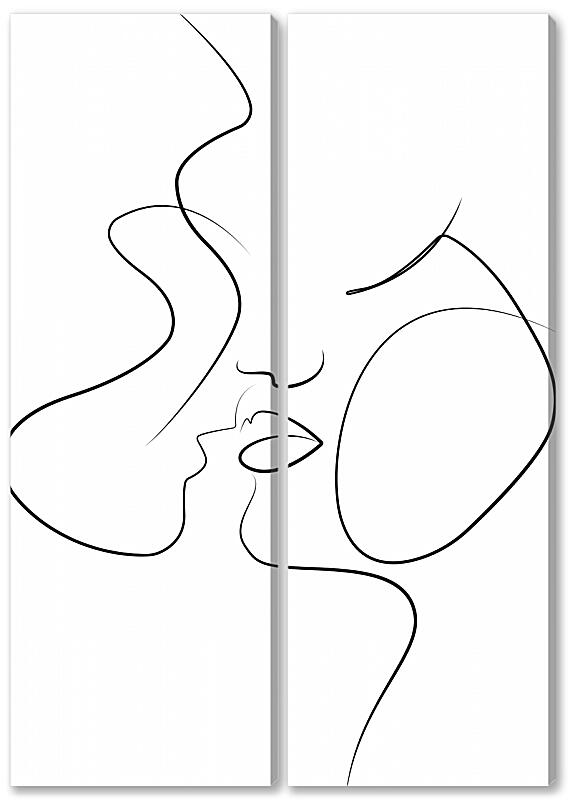 Модульная картина - Лицо одной линией 3