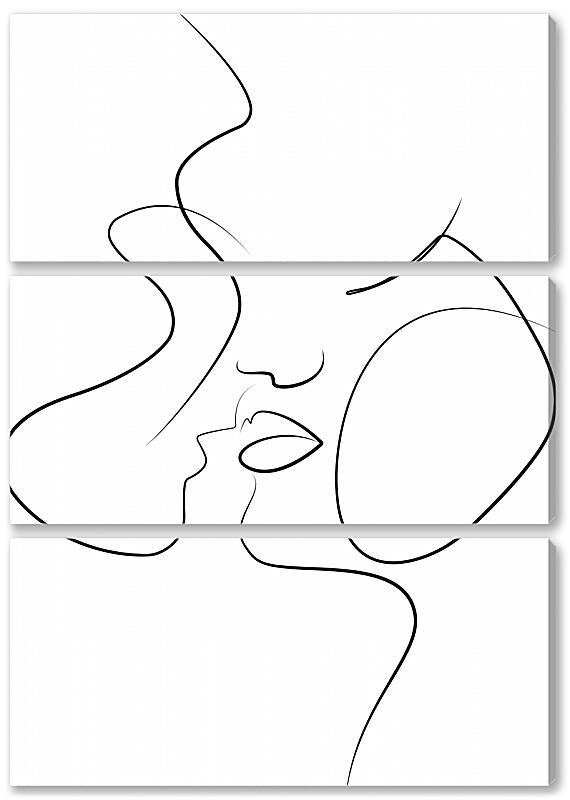 Модульная картина - Лицо одной линией 3