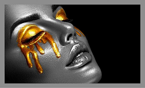 Картина - Девушка в золотой краске