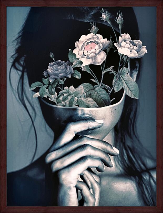 Картина - Цветы на лице №1