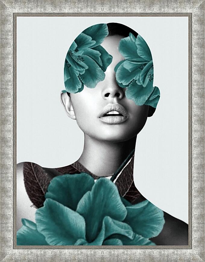 Картина - Цветы на лице №2