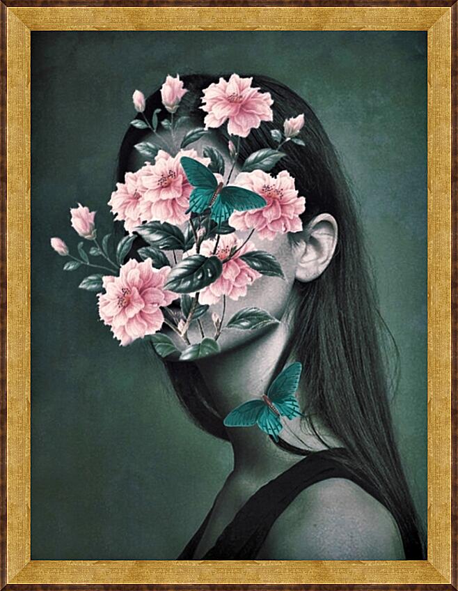 Картина - Цветы на лице №3