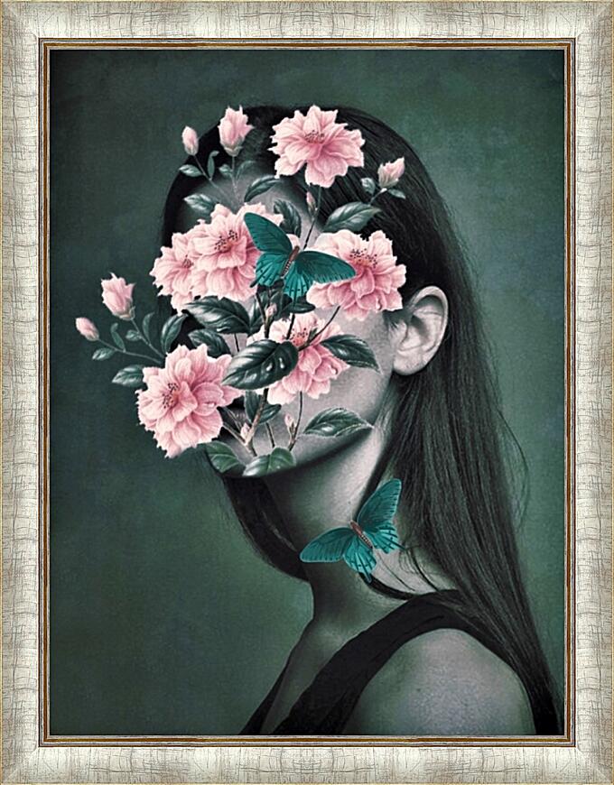 Картина - Цветы на лице №3