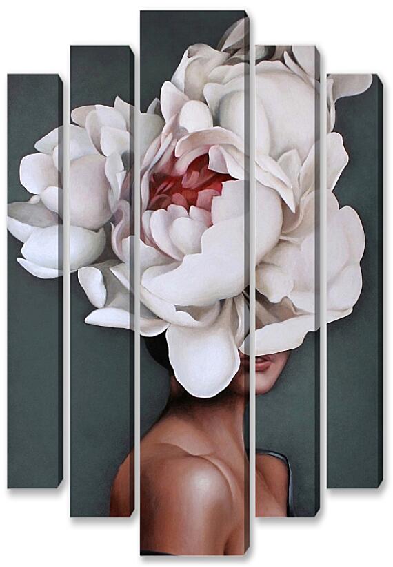 Модульная картина - Девушка-цветок №1