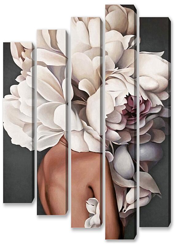 Модульная картина - Девушка-цветок №3