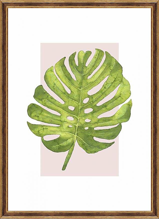 Картина - Листья и фламинго №1