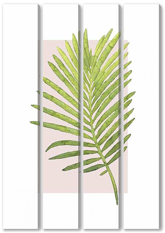 Модульная картина - Листья и фламинго №3