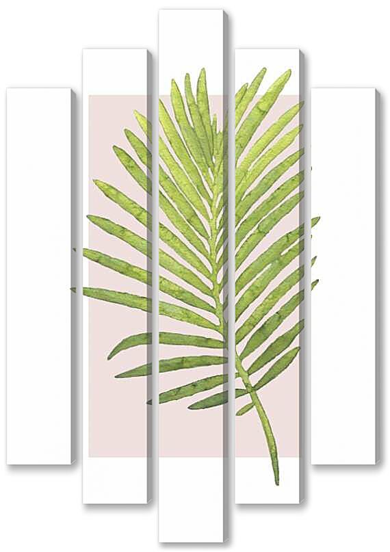 Модульная картина - Листья и фламинго №3