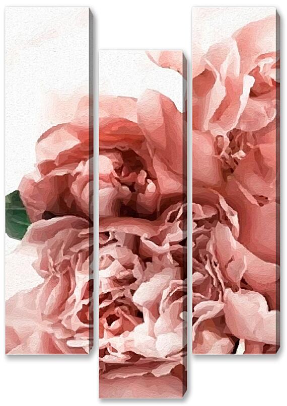 Модульная картина - Сине-розовые лепестки №3