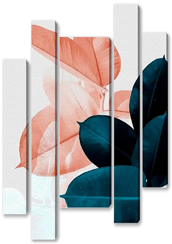 Модульная картина - Розовое и синее №1