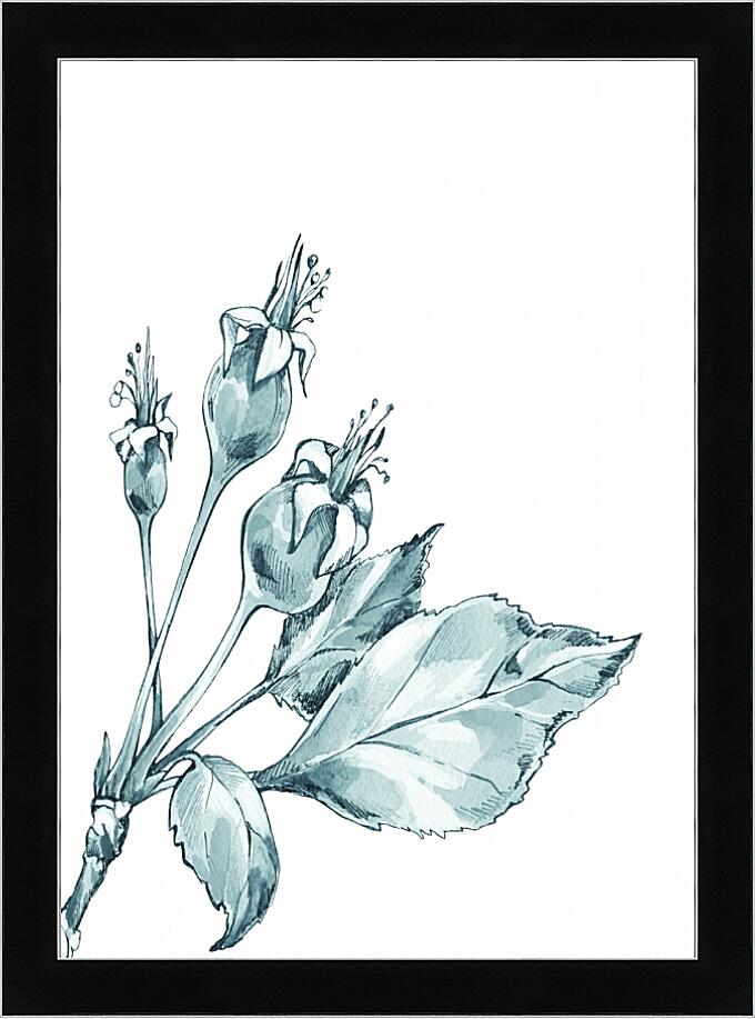 Картина - Гортензия акварелью №3