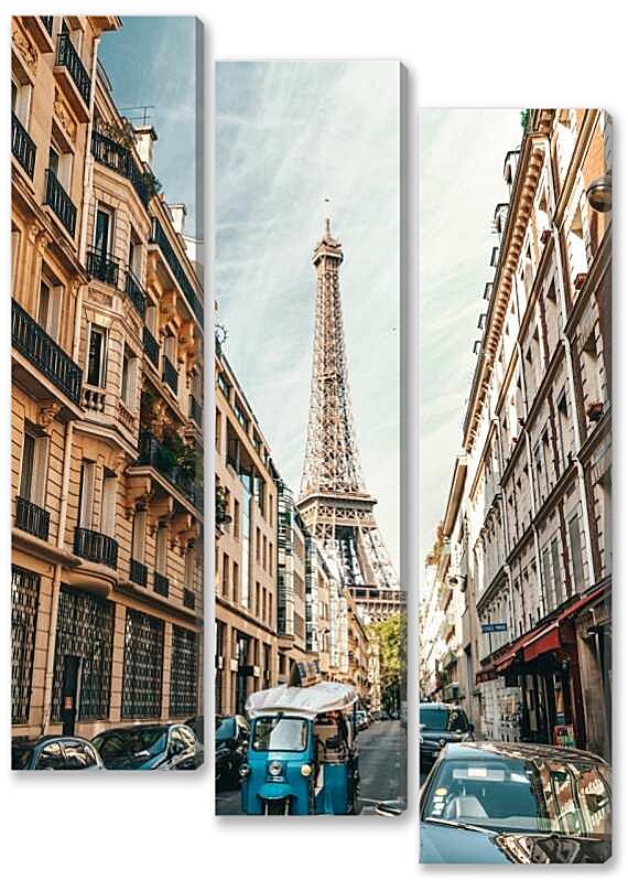 Модульная картина - На улице Парижа №2