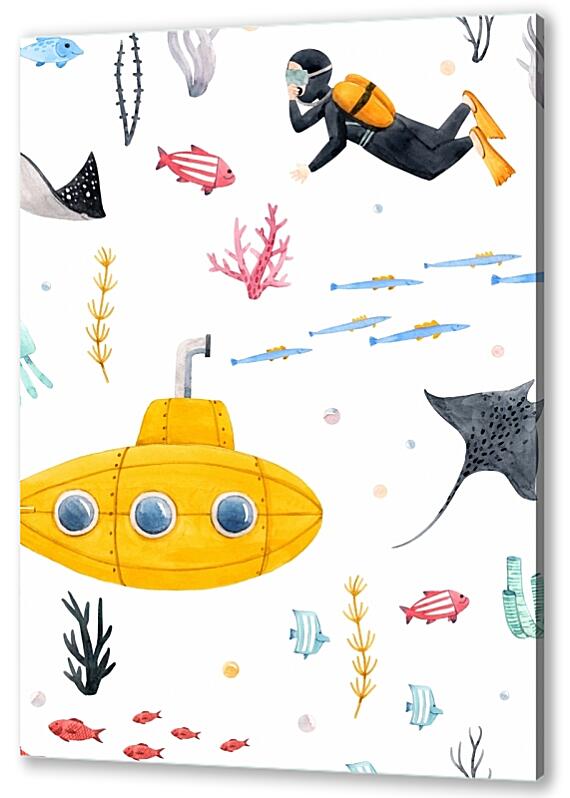 Картина маслом - Желтая подводная лодка №1