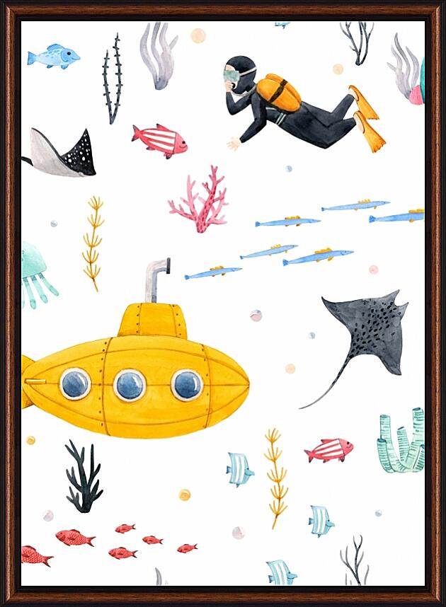 Картина - Желтая подводная лодка №1