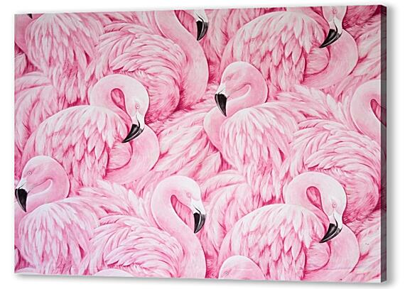 Картина маслом - Розовый фламинго №2