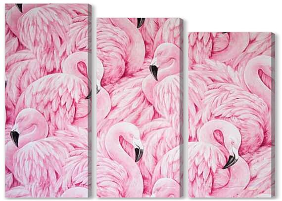 Модульная картина - Розовый фламинго №2