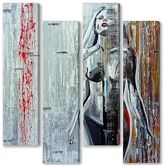 Модульная картина - Женский силуэт