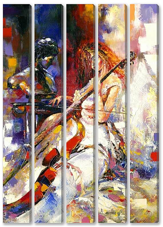 Модульная картина - Девушка с виолончелью