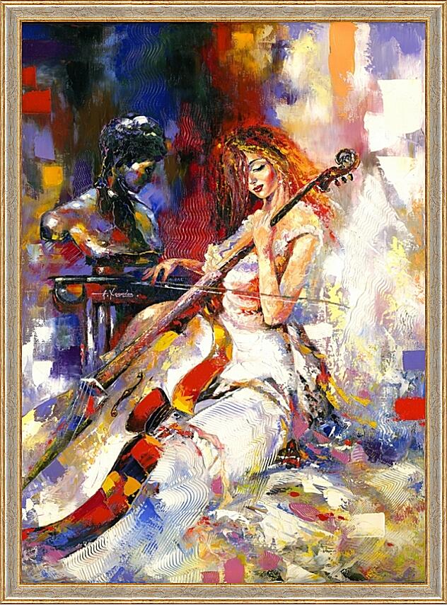 Картина - Девушка с виолончелью