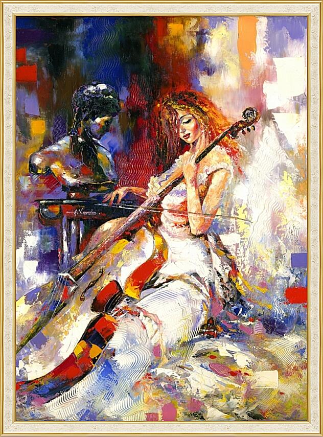 Картина - Девушка с виолончелью