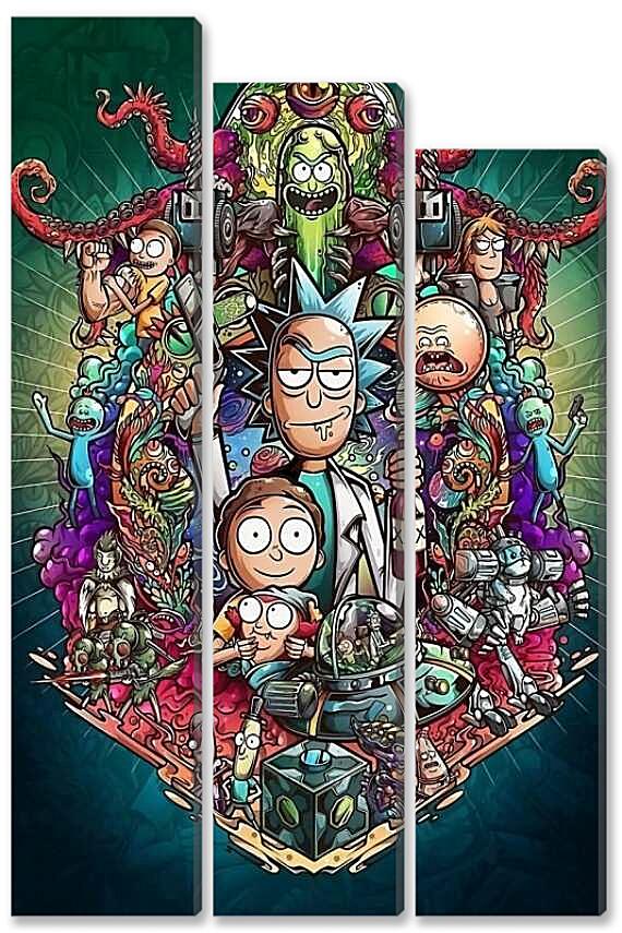 Модульная картина - Rick and Morty Official