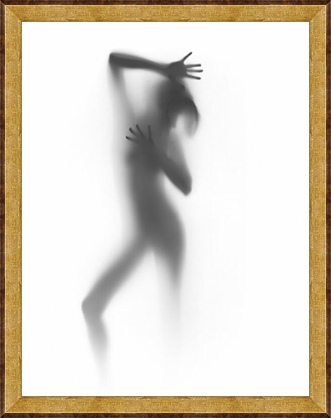 Картина - Силуэт девушки за стеклом №1