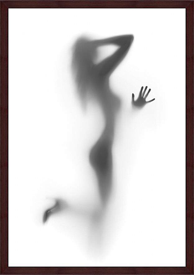 Картина - Силуэт девушки за стеклом №3