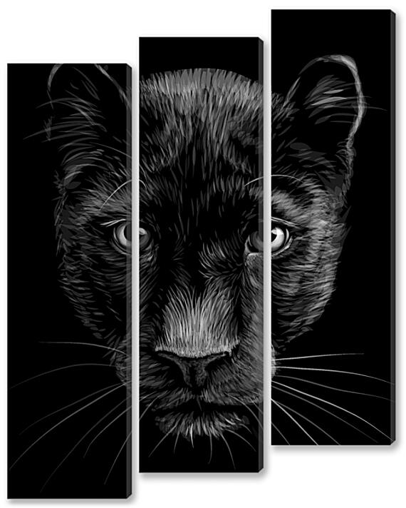 Модульная картина - Чёрная пантера