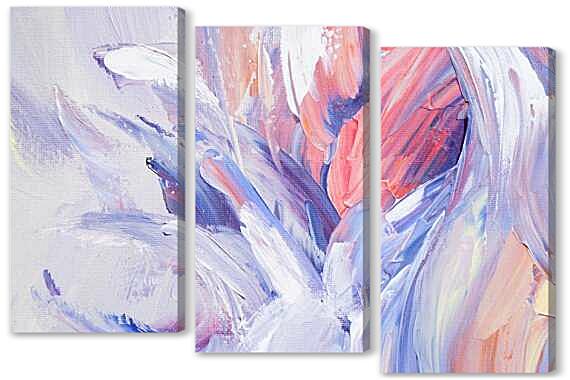 Модульная картина - Фрактальный голубой цветок