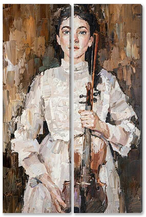 Модульная картина - Скрипка в женских руках