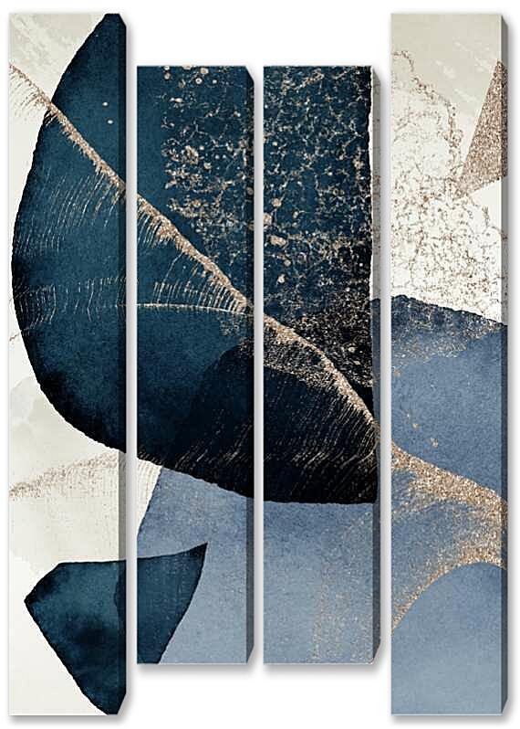 Модульная картина - Синий с серебром