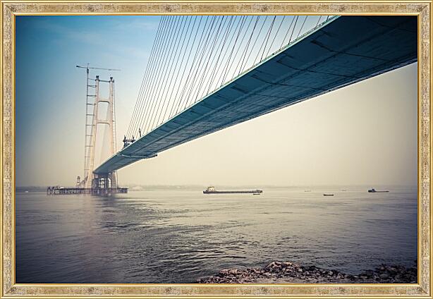 Картина - Мост через реку